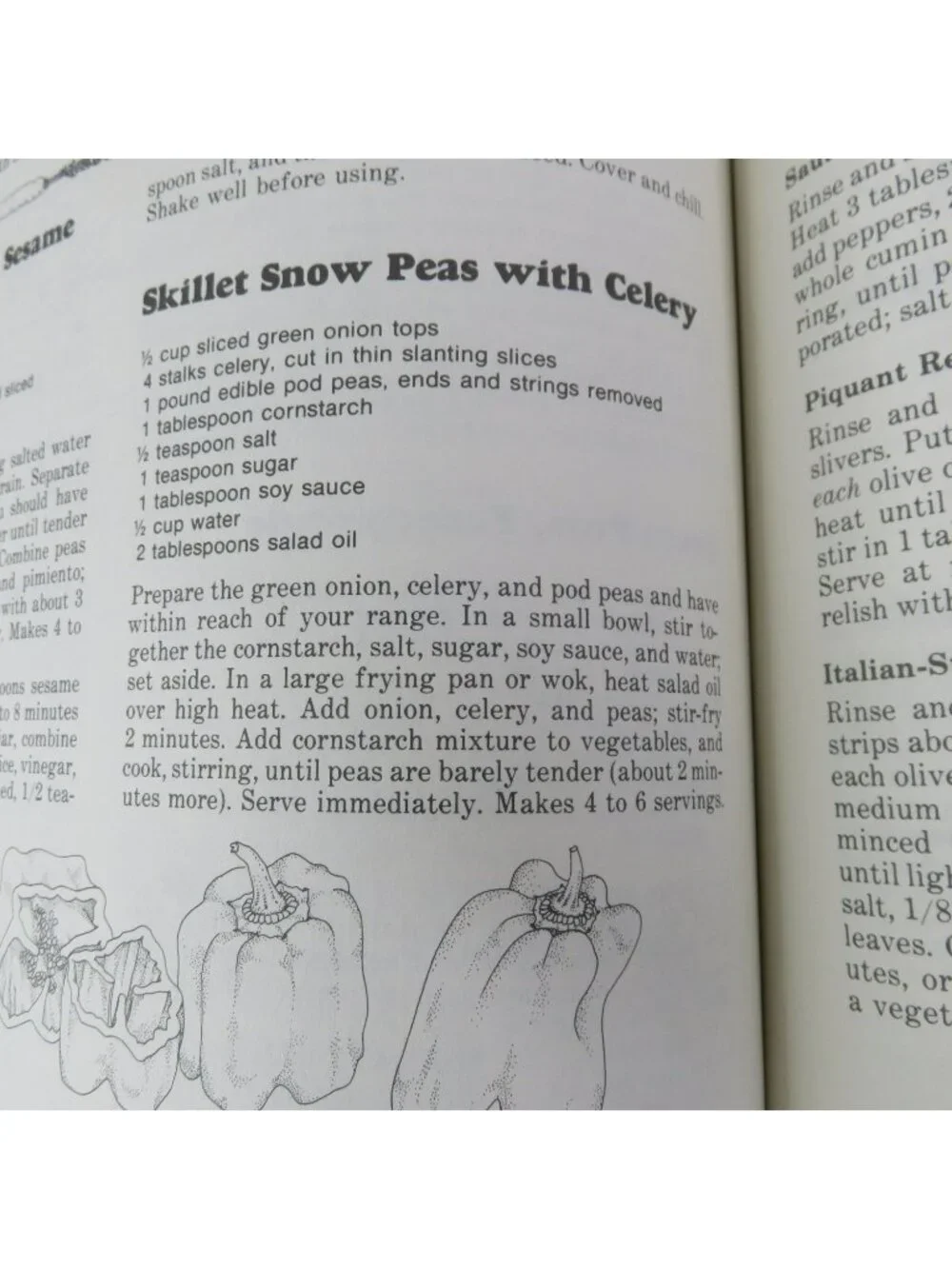 Ideas for Cooking Vegetables 1975 Cook Book Step-by-Step Techniques Paperback